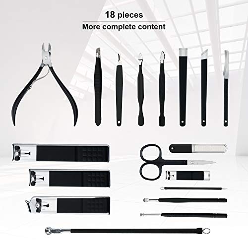 Manicure Set Professional Nail Clippers Kit Pedicure Care Tools- Stainless Steel Women Grooming Kit 18Pcs for Travel or Home (Pink) - color: Pink