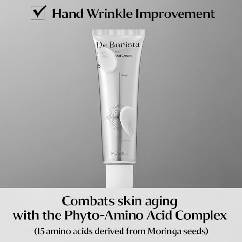 MD'S PICK De Barista Hand Cream SPF50+/PA++++, 1.76 oz, UV Protection, Fragrance-Free, Anti-Aging, Vegan, Lightweight Moisturizer for Dry Hands