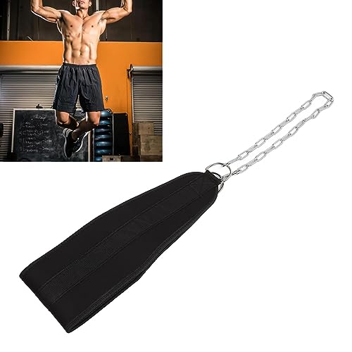 Weighted Dip Belt with Adjustable Chain, Nylon Strength Training Weightlifting Belt for Athletes, Heavy - Duty Metal Chain for Pull Ups and Squats, Durable Waist Support