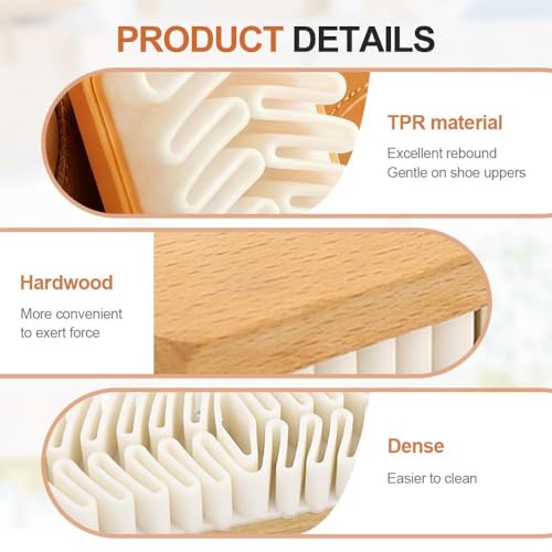 Suede Brush for Shoes, 2026 Suede and Nubuck Cleaner Kit, Soft Rubber Cleaning Brush with Wooden Handle, Suede Shoe Cleaner for Boots, Bags, Jackets, Couch & Sneakers (1)