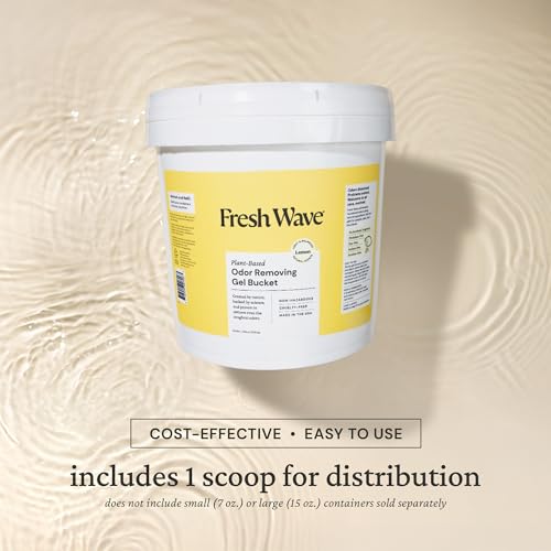 Fresh Wave Odor Eliminator Gel Bucket, 248 oz. Lemon Refill | EPA Safer Choice rated, No parabens or harsh chemicals, Refills up to 16 large gel jars, Pet-safe room deodorizer - size: 15.50 Pound (Pack of 1)