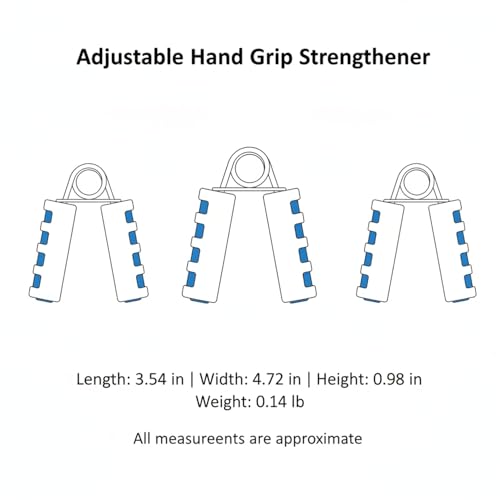 Adjustable Hand Grip Strengthener with Ergonomic TPE Foam Handles for Forearm & Finger Exercise - color: Black