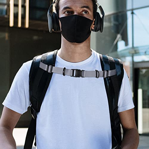 Wisdompro Backpack Chest Strap, Heavy Duty Backpack Sternum Strap Add on | Adjustable Nylon Chest Belt Replacement with Quick Release Buckle, for Travel, Hiking, Camping and Jogging - with Slide Locks - color: Gray