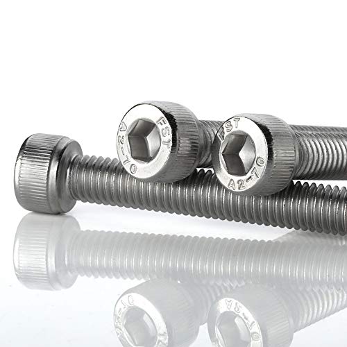 M3 x 10mm Socket Head Cap Screws, Stainless Steel 18-8 (304), Allen Socket Drive, Full Thread, Bright Finish, 50 PCS - size: M3 x 10mm