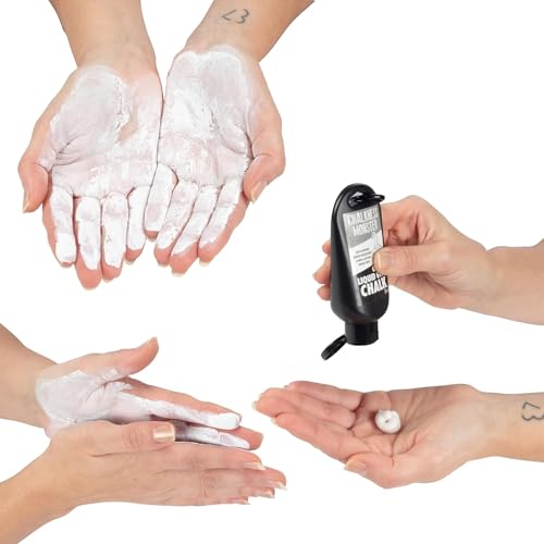Liquid Gym Chalk - Mess-Free - Premium Sweat Resistant Long Lasting Grip - Quick Dry Hand Grip for Gymnastics, Rock Climbing, Power Lifting and More - Chalkness Monster - size: 50mL 3 Pack