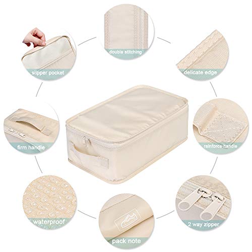 Travel Shoe Bags, Foldable Waterproof Shoe Pouches Organizer-Double Layer (2 Navy Bag) - color: Navy, size: 2 Packs