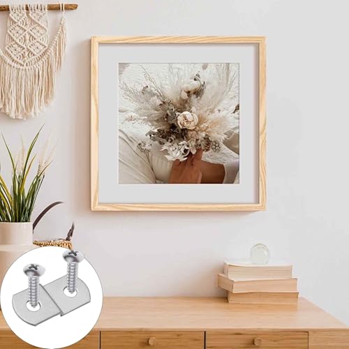 15PCS 1/8" Canvas Clips for Picture Framing, Offset Mounting Hardware with Screws for Art and Mirror Installation - size: 1/8 Inch