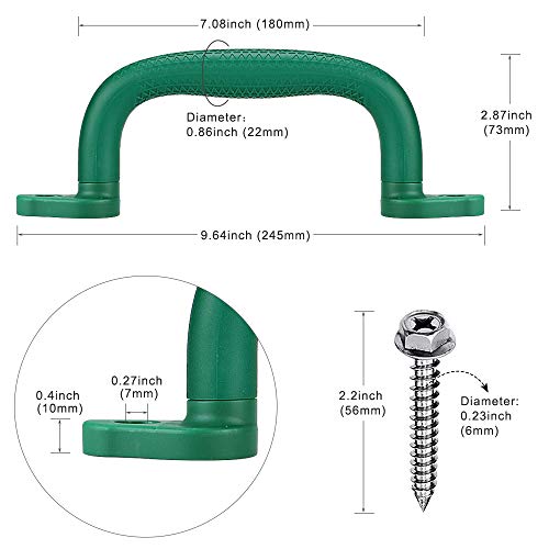 Dolibest Set of 8 Safety Playground Handles, Swing Set Kids Safety Hand Grips for Playset, Climbing Frame, Play House, Climbing Frame, Play House Handles (Green) - color: Green-8pcs
