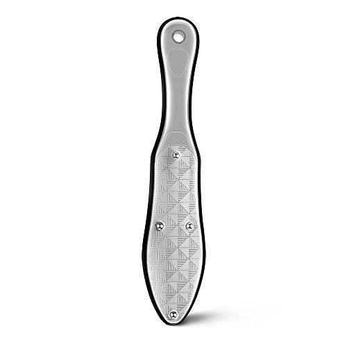 BEZOX Professional Foot File Callus Remover, Double Sided Pedicure Rasp for Cracked Heel and Dead Foot Skin - Heavy Duty Surgical Grade Stainless Steel - W/Cloth Storage Bag & Gift Box - style: Silver