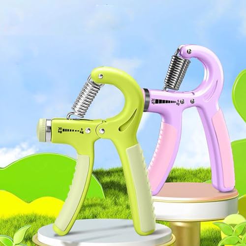 Strengthener Hand Grip 2 Pack Kid Boys Girls Teenager Strength Trainer Number Counter Forearm Finger Wrist Gripper Exerciser 5-30kg Adjustable Stretcher Squeezer Workout - color: Pink