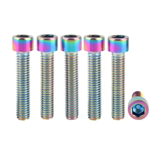 6Pcs Bike Screws M6x10 12 16 18 20 25 30 35mm Stainless Steel Socket Head Cap Allen Hex Bolt (Ranibow, M6 x35mm) - color: Ranibow, size: M6 x35mm