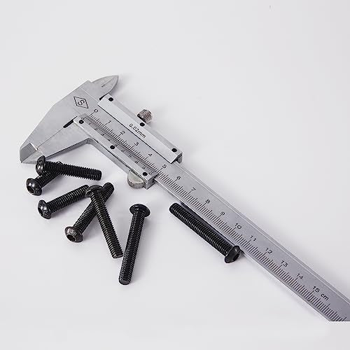 M6 x 20mm 25mm 30mm 35mm 40mm Button Head Socket Cap Screws Bolts, 10.9 Grade Alloy Steel, Black Oxide Finish, Metric Allen Hex Drive, Fully Threaded, Assortment Kit 50Pcs - size: Button M6x20-40 mm