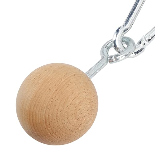 Wooden Pull Up Balls, Rock Climbing Holds Training Set for Arm Strength and Grip, with Stainless Steel Hook and Nylon Webbing, Great for Home Workout and Travel