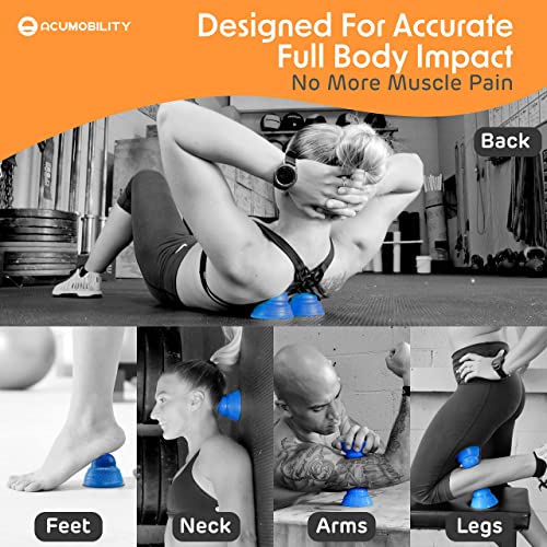 Acumobility Massage Ball Roller 2 Pack - Trigger Point - Massage Balls | Massage Roller Ball, Foot Massage Ball, Physical Therapy Ball (Deep Pressure) - color: Blue