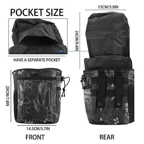 Drawstring Highend Rock Climbing Chalk Bag with a Carabiner Different Pockets for Climbing Bouldering, Gymnastics, Gym Pouch, Cross Fit and Lifting - color: black camouflage