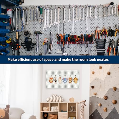 120 Pcs 8 Inch Pegboard Hooks, Black, Metal | Heavy Duty, 1/8" and 1/4" Peg Hook, For 1" Spaced Pegboards, Peg Wall Hooks for Hanging