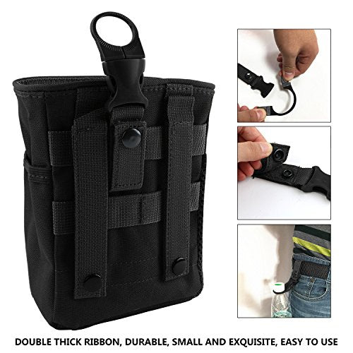 Drawstring Highend Rock Climbing Chalk Bag with a Carabiner Different Pockets for Climbing Bouldering, Gymnastics, Gym Pouch, Cross Fit and Lifting - color: Black