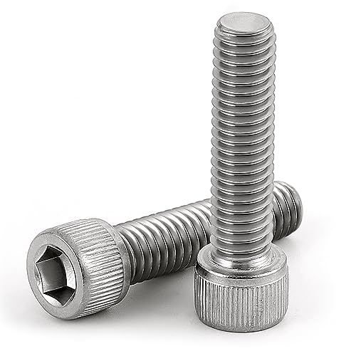 M8-1.25 x 25mm Socket Head Cap Screws Bolts, Allen Socket Drive, Stainless Steel 18-8 (304), Full Thread, Bright Finish, Machine Thread, 20 PCS - size: M8 x 25mm
