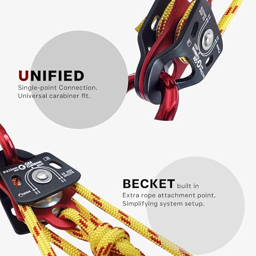 GM CLIMBING Haul Kit for 5:1 Mechanical Advantage Pulley Hauling Tensioning Load Releasing System Block and Tackle
