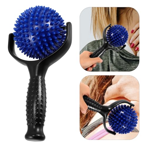Alipis Large Spiky Ball Yoga Pilates Massage Stick, Handheld Muscle Roller for Shoulder and Calves, Portable Back Stretching Rod for Workout and Muscle Knot Relief