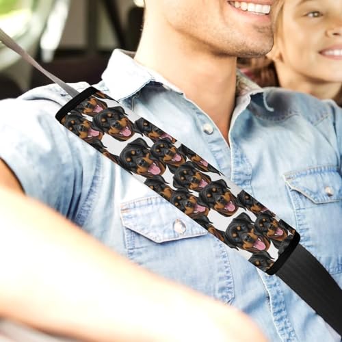 2 Pack Universal Fit Car Seat Belt Pad for Adult Use, All Vehicles, Rottweiler Dogs Seat Belt Covers Cushion, Anti-Slip Pad - color: Pattern 314
