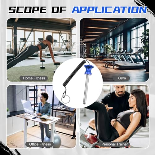 Lasnten Weight Stack Pin Magnetic Universal Gym Weight Pin 0.4 inch Drop Set with Pull Rope for Plate Apertures Above 10.5 mm Heavy Duty - color: Blue