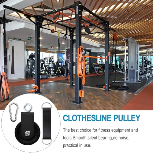 Cable Pulley System for Home Gym, Silent 360° Rotation Nylon Pulley Wheel with Detachable Traction Block LAT Pulldown & Weight Lifting Attachment for Strength Training Workouts - color: 3.54in/90mm Cable Pulley