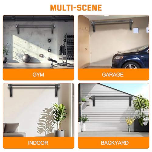 Pull Up Bar Wall Mounted, Heavy Duty 650 lbs Capacity Chin Up Bar, 48" Multi-Grip Strength Training Pull-up Bars, for Home Gym Garage/Backyard Total Body Workout, Ease Of Use Mounting - color: Black