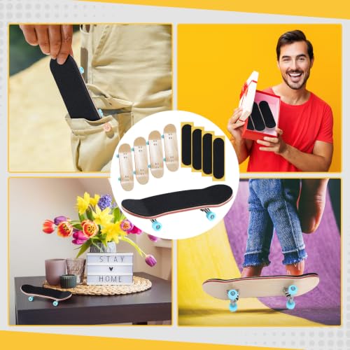 4 Set Professional Fingerboard Mini Finger Skateboard | Maple Wooden Fingerboard Creative Tech Deck with Bearing Wheels for Adults Play Relaxation Gifts Desktop Decor