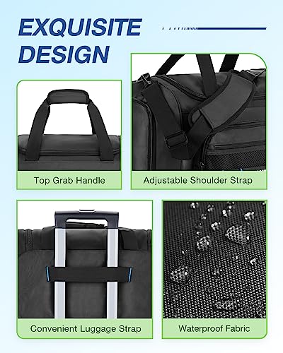 BAGSMART 4-IN-1 Gym Bag for Women Men, TSA Duffle Bag for Travel | With Shoe Compartment & Wet Pocket, 22L/30L/38L Tactical Backpack with 40oz Water Bottle Holder, Lightweight, Water-resistant - color: Black