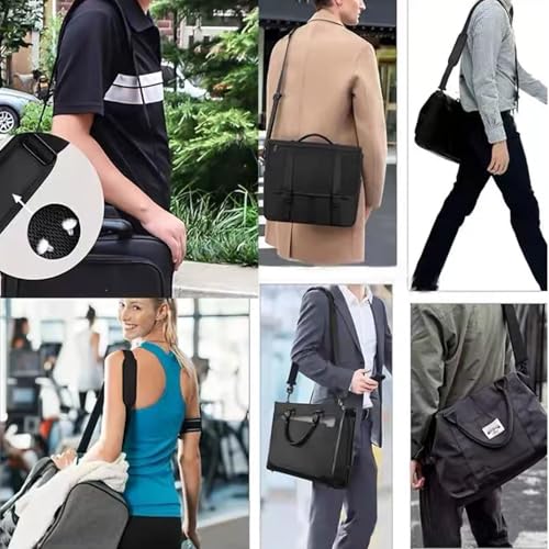 Wide Replacement Shoulder Strap Adjustable Crossbody Canvas Webbing for Messenger Bag Laptop Computer Bag - color: #2 - Black