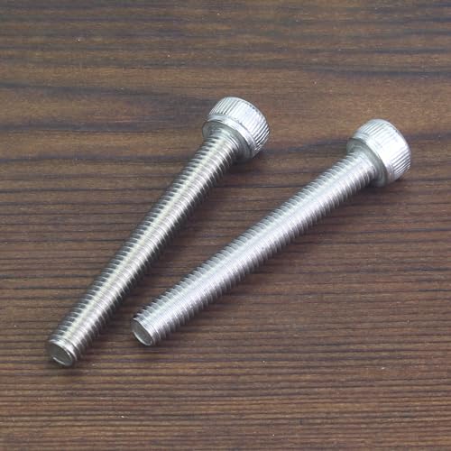 HELIFOUNER 30 Pieces M5 x 40mm, Thread Pitch 0.8mm, 304 Stainless Steel (18-8) Hex Socket Head Cap Screws, Fully Threaded - size: M5 x 40mm