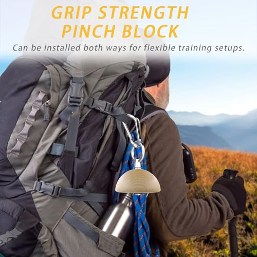 Grip Strength Training Beech Wood Pinch Block & Half-Sphere Ball with Loading Pin – Hand, Finger, Forearm Workout Set for Climbing, Lifting, Fitness Training - color: Half Sphere only