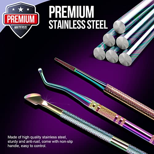 FANDAMEI Cuticle Kit, 4 PCS Nail Care Kit, Manicure Pedicure Tools, Nail Cuticle Nippers, Ingrown Toenail Tools Kit, Toenail File and Lifters Stainless Steel, Nail Lifter, Nail Cuticle Pusher - color: Colorful