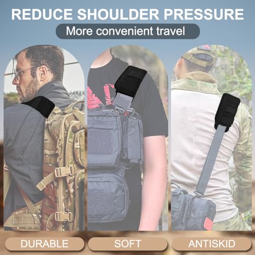 ZINZ 2-Pack Universal Wide Shoulder Pad with Ultra Thick Cushion for Bag Luggage Backpack Bag Crossbody - color: Black