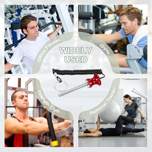 Weight Stack Pin, Weight Gym Pin Strength Training Equipment Replacement with Pull Rope for Commercial Home - color: Blue/Red, size: 0.3 x 3.1 Inch