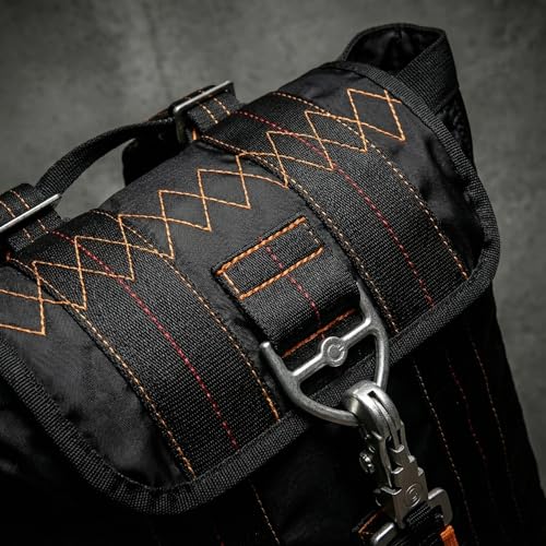 Military Tactical Backpack with Parachute Buckles, Nylon Daypack | Built for men and women for travel, outdoor hiking, camping, trekking, climbing, college, and daily carry - color: Black