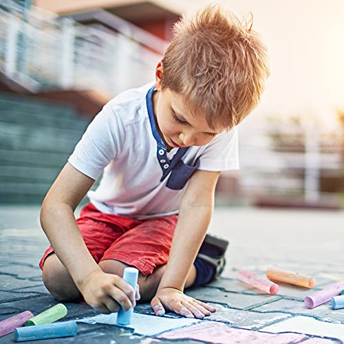 feela 168 Pack Sidewalk Chalk, Sidewalk Chalk Set For Kids Jumbo Chalk Bulk, Great for Kids Family, Paint on Sidewalk Wall School Driveway Blackboard Street Playground, 14 Colors - color: 168 pack
