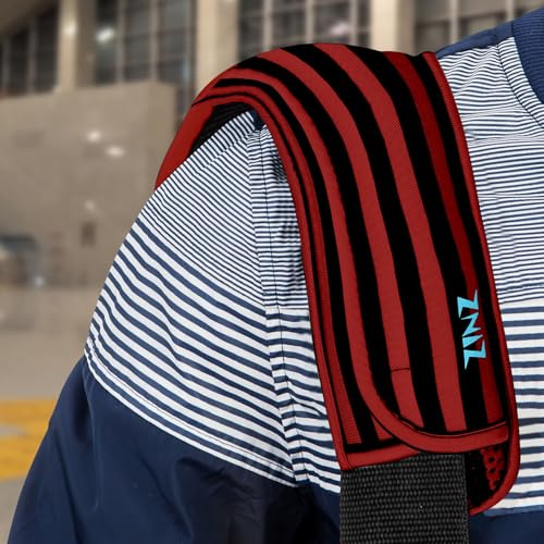 ZINZ Ultra Thick & Breathable Universal Shoulder Pad Cushion for Bag - Long & Comfort - color: Black Red Black Stripes
