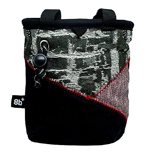 8BPLUS PROBAG - Chalk Bag for Climbing & Bouldering - Belt, Carabiner and Giftbox Included - Wide Opening - Brush Holders for Left & Right Handers - style: BROKEN ROCK