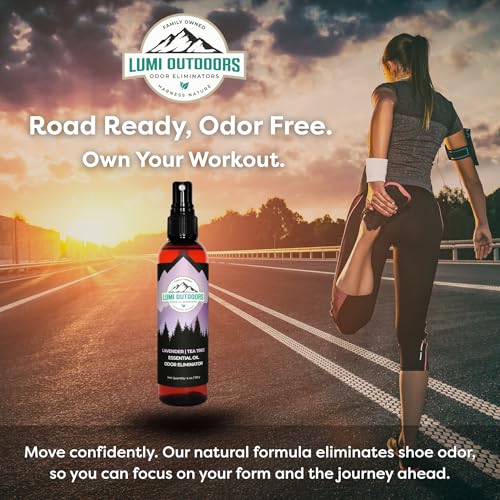 Lumi Outdoors Natural Shoe Deodorizer Spray & Odor Eliminator - Lavender Tea Tree Essential Oil Odor Eater - style: 1 Pack - Lavender Tea Tree