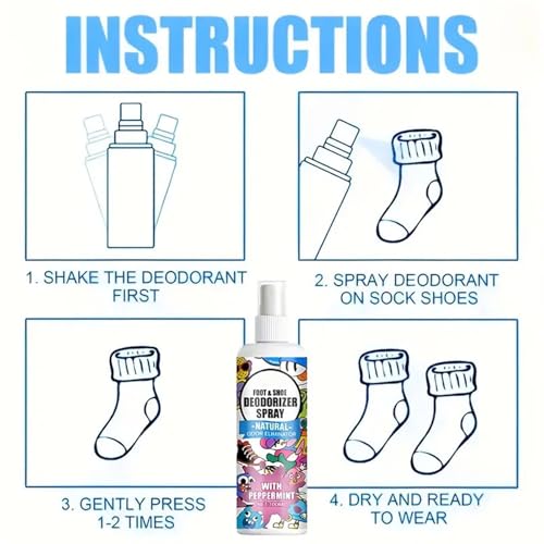 Shoe Smell Remover 100ml Smell Eliminator Spray for Footwear | Footwear Odor Removal Mist for Travel Hiking Home Tennis Leather Fabric Canvas Sneaker