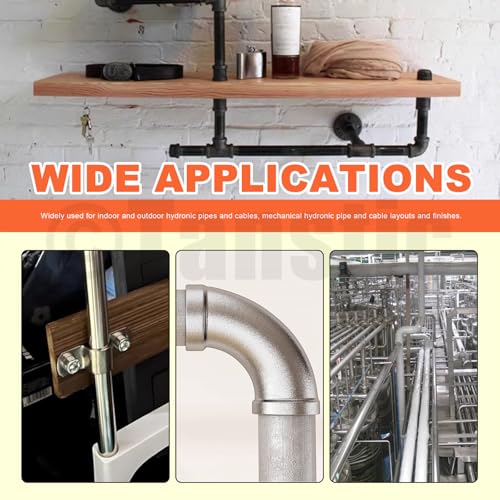 Tanstic 25Pcs Black Two Hole Pipe Strap, 1/2” Two Hole Strap U Bracket Rigid Pipe Strap Pipe Strap Clamp with Phillips Modified Truss Head Wood Screws for Fixing Pipe, Conduit, U Bracket - size: 1/2"