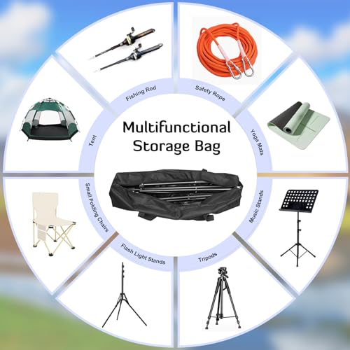 INFANZIA 35inch Sports Duffel Travel Bag, 28L Extra Large Duffel Luggage Bag with Upgrade Zipper, Water Resistant & Foldable Equipment Storage Bag for Fishing Tripod Tent Umbrella - size: 35x7x7 inch