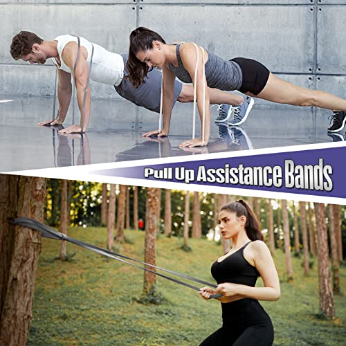 Resistance Band Pull Up Assistance Bands Sets Resistance Heavy Duty Exercise Stretch Fitness Bands for Stretching Power Lifting Workout Training with Instruction Guide - style: Black set of 5 Latex Free, Resistance, Resistance Bands, Pull up