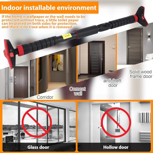 Pull Up Bar for Doorways, 27-42in Chin Up Bar, Strength Training Upper Body Workout Pull Up Bar with Level Meter and Adjustable Strength Training Bar, No Screw Installation Required, Max Load 440 LBS