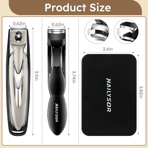 Nail Clippers Set of 2, Large Heavy Duty Fingernail Clippers with Catcher Long Handle, Angled Head Toe Nail Clippers for Thick Nails for Seniors, Sharp Wide Jaw Opening Toenail Clippers for Men Women - style: Modern