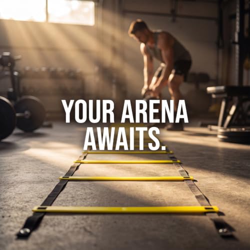 20ft Agility Ladder Training Ladder Speed | Speed Ladder for Soccer, 12 Adjustable Rungs, Durable, Carry Bag & Straps, Yellow, Footwork Training for Athletes - color: 1 Pack-Yellow