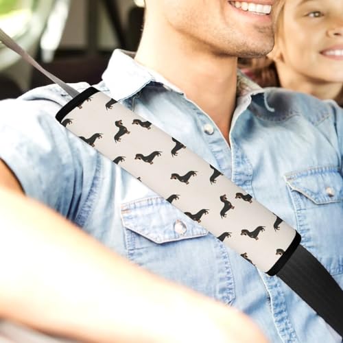 2 Pack Dachshund Weiner Dog Pet Dogs Car Seat Belt Pad Soft Padded Automotive Seat Belt Protector for Child, Stroller Pushchair High Chair, Shock Absorption - color: Pattern 907