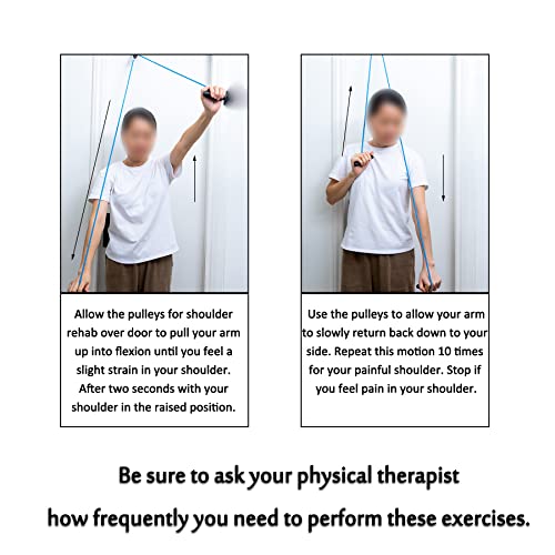 Shoulder Pulley Over The Door Physical Therapy System | Over-the-door exercise pulley designed for shoulder physical therapy exercises. - color: Blue